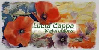 A cutting from Poppies Sinfonia a watercolor by Lucia Cappa